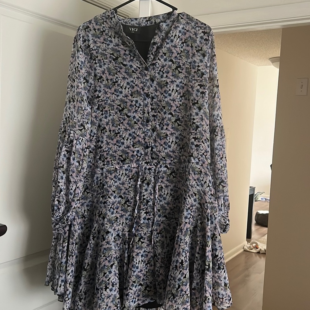 Vici tie front babydoll dress